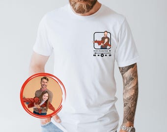 Custom Song Photo Shirt, Favorite Music Song Shirt For Father Birthday Gift, Song Portrait Shirt, Dad Portrait Shirt, Faceless Music Shirt