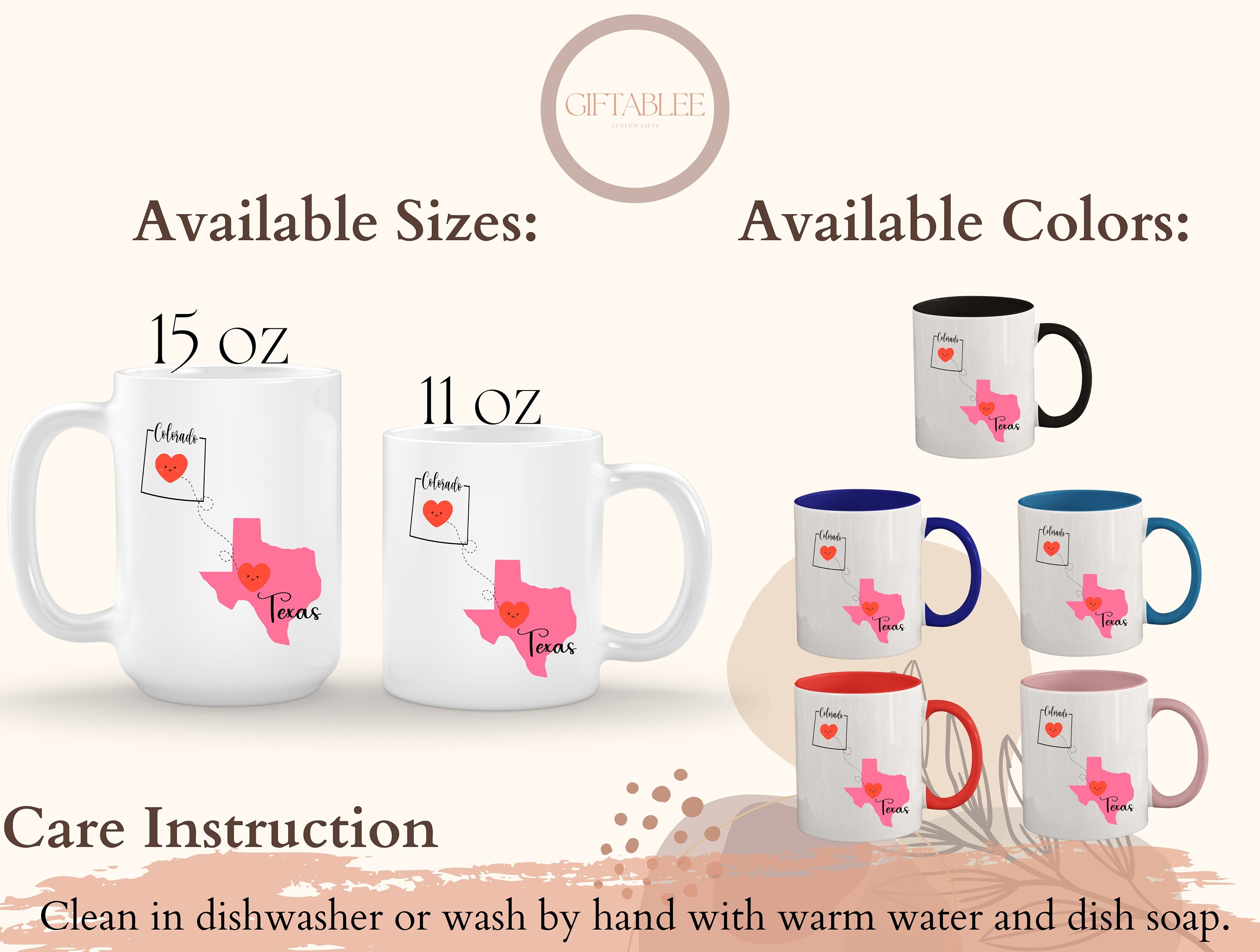 Texas to Colorado Mug, Texas Pride Mug for Men & Women Birthday Gift, Texas  State Cup, Distance Mug, Texas Map Mug, Texas Lover Gift for Her - Etsy