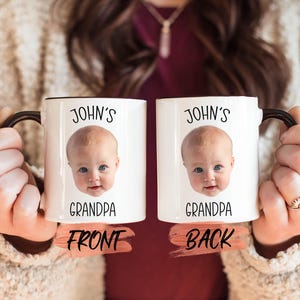 Cadeau mug grand-père, Mug photo personnalisé visage de bébé pour l'anniversaire de grand-père, Mug visage de bébé, cadeau grand-père, Mug visage personnalisé pour la fête des pères