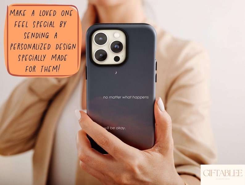 You Will Be Okay Phone Case, Quote Phone Case For Men & Women Christmas Gift, Self Love Gift, Quotes Phone Case, Minimalist Case For Him/Her image 6