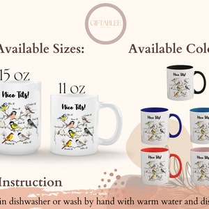 Nice Tits Mug, Tits Bird Mug For Bird Lover Christmas Gift, Tits Mug, Bird Mug, Nice Tits Bird Mug, Nice Tits Coffee Mug For Men And Women image 4