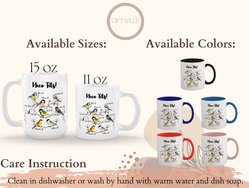 Nice Tits Mug, Tits Bird Mug For Bird Lover Christmas Gift, Tits Mug, Bird Mug, Nice Tits Bird Mug, Nice Tits Coffee Mug For Men And Women image 4
