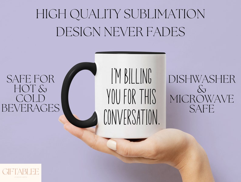 a person holding a coffee mug with the words, i'm bling you