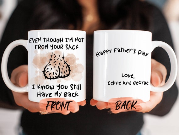 Step Dad Ball Sack Mug, Funny Step Dad Mug for Papa Father's Day