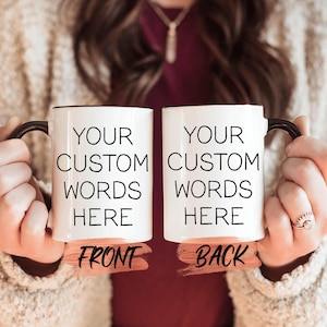 Taza personalizable, taza de café personalizada, tus palabras aquí, taza personalizada para hombres y mujeres, regalo de cumpleaños, taza personalizada, regalo para el día de la madre