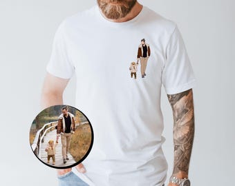 Custom Family Portrait Shirt, Custom Portrait Outline Shirt For Fathers Day, Personalized Line Art Tee, Faceless Shirt, Outline Faceless Tee