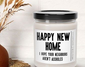 Happy New Home Candle, New Homeowner Scented Candle For Men/Women Housewarming, New House Gift, New Home Owner Gift, New Homeowner Candle