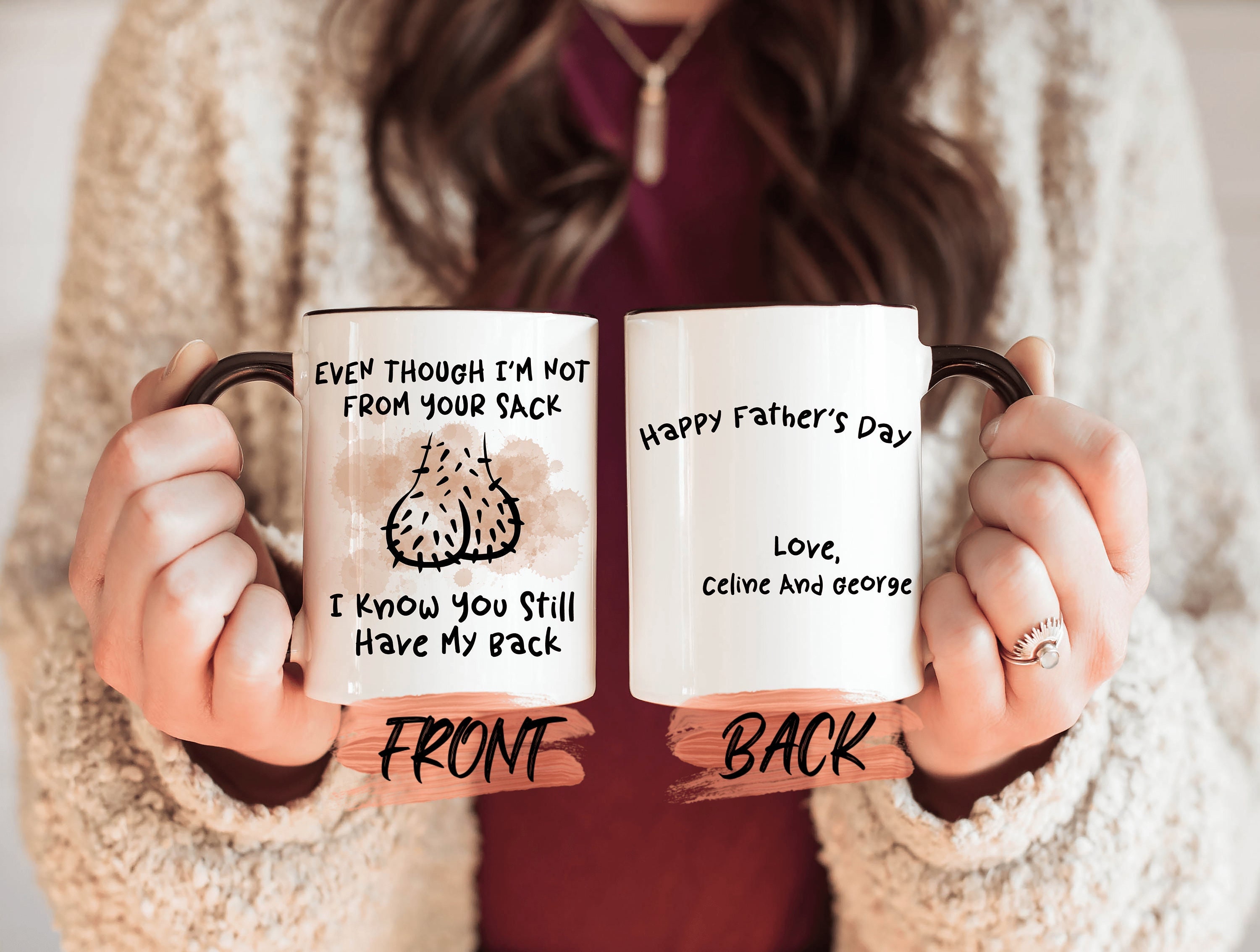 Step Dad Ball Sack Mug, Funny Step Dad Mug for Papa Father's Day