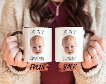 Taza de regalo para la abuela, taza personalizada con foto de bebé para el cumpleaños de la abuela, taza para bebé, taza de café para la abuela, taza con foto de bebé para la abuela