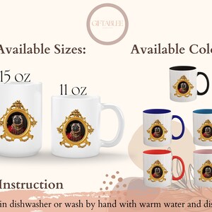 a group of coffee mugs with a picture on them