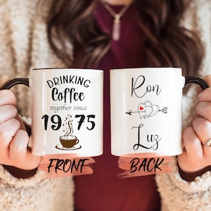 50th Wedding Anniversary Mug Gift, Drinking Coffee Together Since Mug For Mom & Dad Anniversary, 50th Anniversary Gifts For Parents