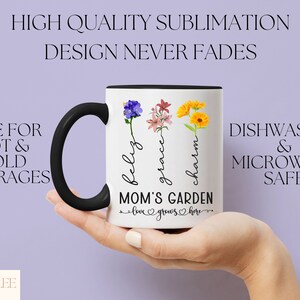 Mom Family Garden Mug, Custom Birth Month Flower Mug For Mamma Mother’s Day, Customized Mom Mug, Family Mugs, Family Flower Garden For Mama image 3