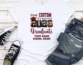 Proud Family Graduations Shirt, Personalized Graduation Shirt For Family Graduation Day Gift, Custom Graduate Tee, Graduation Photo Shirt
