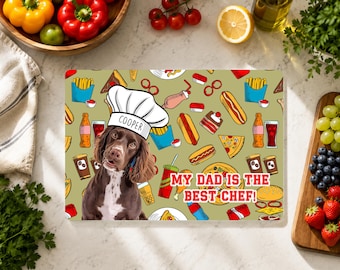 Personalized Funny Pet Photo Cutting Board, Custom Pet Photo Glass Cutting Board, Funny Dog Cat Chef Kitchen Decor, Pet Lover Gift, Dog Mom
