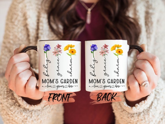 Mom Family Garden Mug, Custom Birth Month Flower Mug For Mamma Mother’s Day, Customized Mom Mug, Family Mugs, Family Flower Garden For Mama