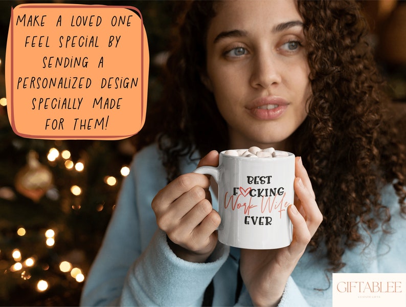 Work Wife Mug, Best Work Wife Ever Mug For Work Wife Christmas Gift, Work Wife Gift, Funny Coworker Mug, Work Friend Gift For Women image 5