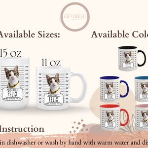 Funny Cat Mug, Custom Cat Mug For Cat Owner Birthday Gift, Pet Portrait Mug, Personalized Pet Mug, Cat Lover Gift Mug For Cat's Week Gift image 4