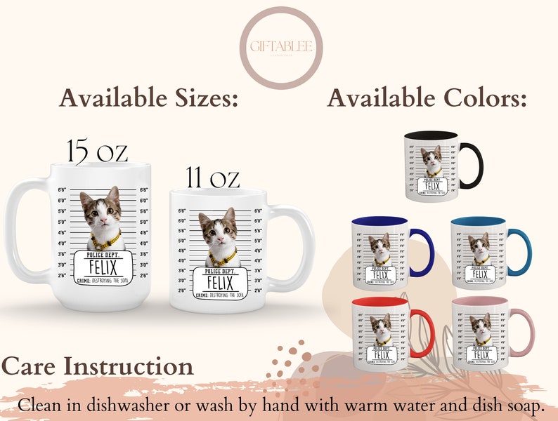 Funny Cat Mug, Custom Cat Mug For Cat Owner Birthday Gift, Pet Portrait Mug, Personalized Pet Mug, Cat Lover Gift Mug For Cat's Week Gift image 4