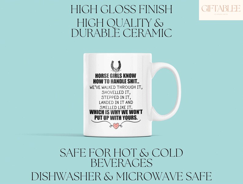 Horse Mug, Funny Horse Mug For Horse Owner Woman Birthday, Funny Horse Gift, Horse Gift For Women, Horse Mom Gifts For Her image 2