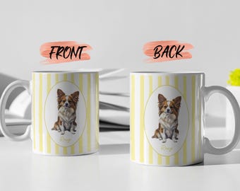 Pet Lover Gifts Mug, Personalized Striped Face For Fur Parents Christmas Gift, Pastel Stripes Mug, Custom Pet Mug, Pet Face Mug For Fur Mom