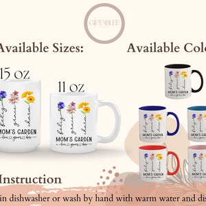 Mom Family Garden Mug, Custom Birth Month Flower Mug For Mamma Mother’s Day, Customized Mom Mug, Family Mugs, Family Flower Garden For Mama image 5