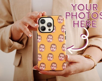 Baby Face Phone Case, Custom Face Cellphone Case For Mom & Dad Birthday, Photo Phone Case, Face Pattern, Custom Phone Cases, Gift For Mom,
