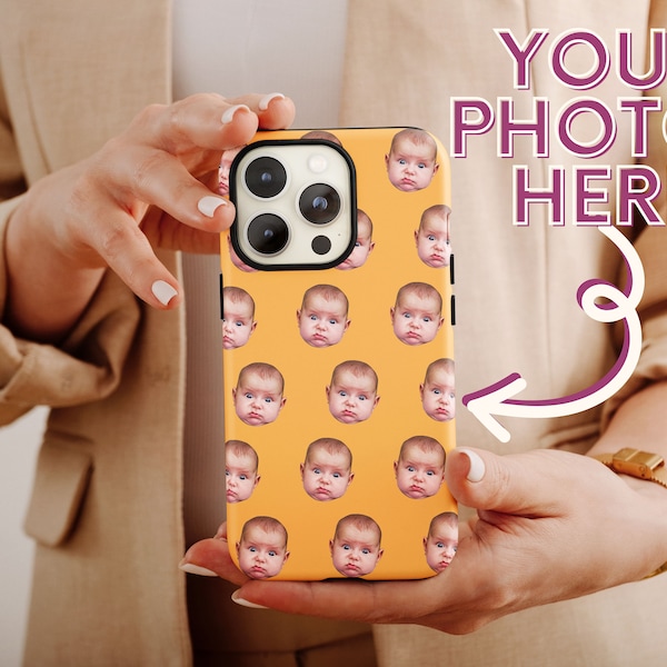 Baby Face Phone Case, Custom Face Cellphone Case For Mom & Dad Birthday, Photo Phone Case, Face Pattern, Custom Phone Cases, Gift For Mom,