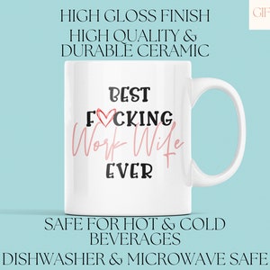 Work Wife Mug, Best Work Wife Ever Mug For Work Wife Christmas Gift, Work Wife Gift, Funny Coworker Mug, Work Friend Gift For Women image 2