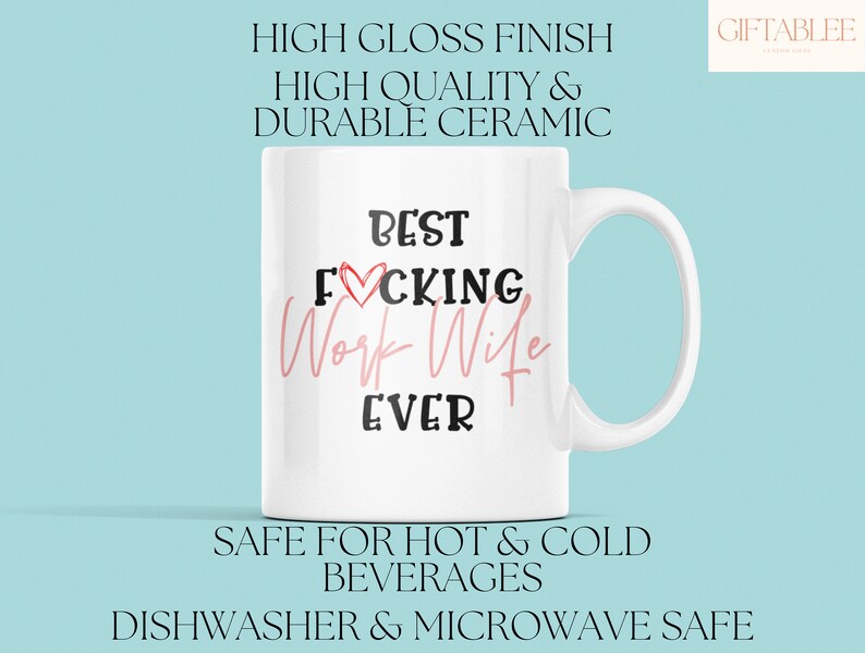 Work Wife Mug, Best Work Wife Ever Mug For Work Wife Christmas Gift, Work Wife Gift, Funny Coworker Mug, Work Friend Gift For Women image 2