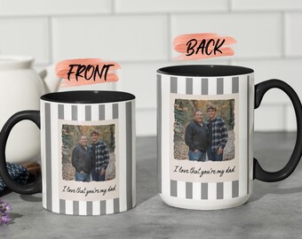 Parents Photo Gifts Mug, Personalized Striped Face For Mom & Dad, Striped Mug, Family Photo Mug, Custom Mug Photo, Photo Wrap Mug Gift