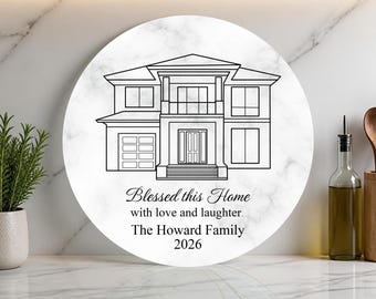 Custom House Portrait Cutting Board, Personalized Home Photo Glass Cutting Board, Housewarming New Home Gift, Realtor Closing Gift