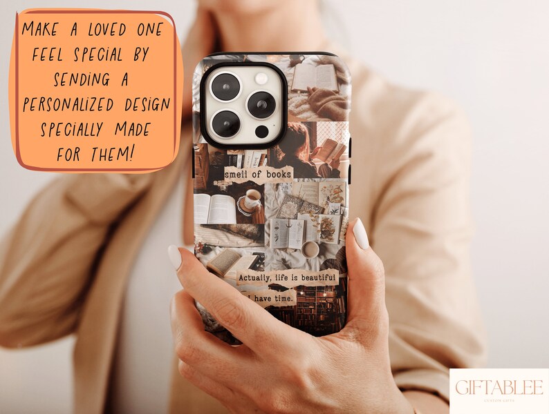 Bookworm Art Phone Case, Book Phone Case For Bibliophiles’ Christmas Gift, Bookish Phone Case, Literary Phone Case, Bookworm Case For Women image 6
