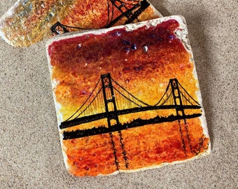 SPO-S1C 4x Sunset Surf Picture Table Coasters Set in Gift Box SPO-S1C 4x Sunset Surf Picture Table Coasters Set in Gift Box