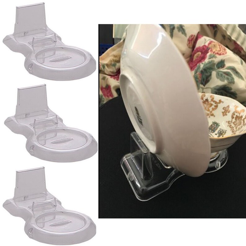 Cup and Saucer Display Stand Teacup Holder Rack Easel Clear Etsy