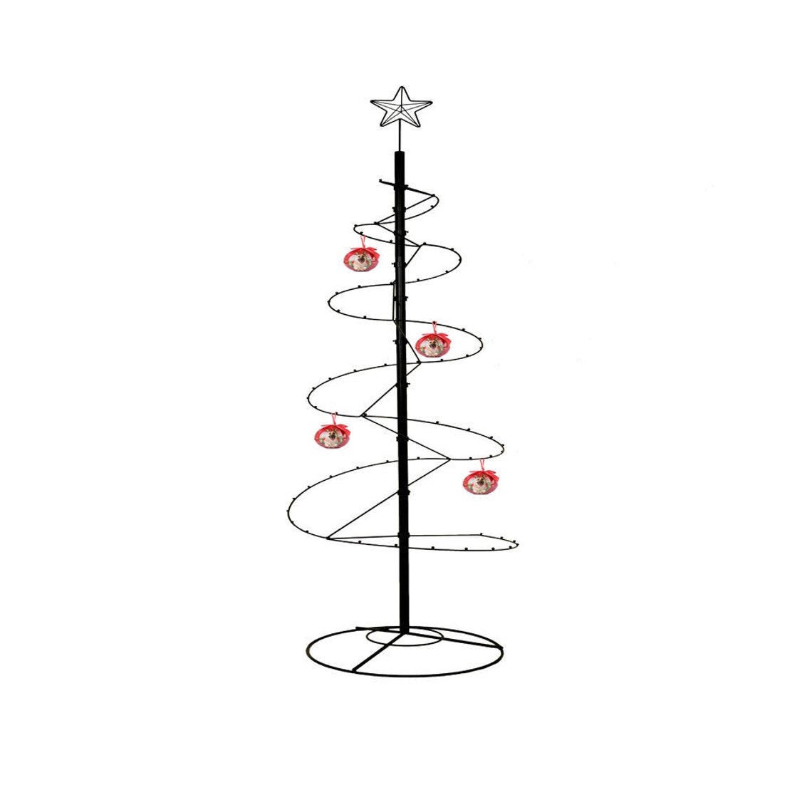 Metal Christmas Tree Wrought Iron Spiral Ornament Display Etsy