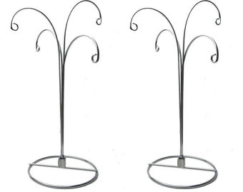 HOHIYA Ornament Display Stand Holder Hanger Hook Christmas Silver 12 Inch 2pcs