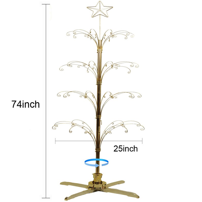 Metal Christmas Tree Ornament Display Stand Rotating 74inch Etsy