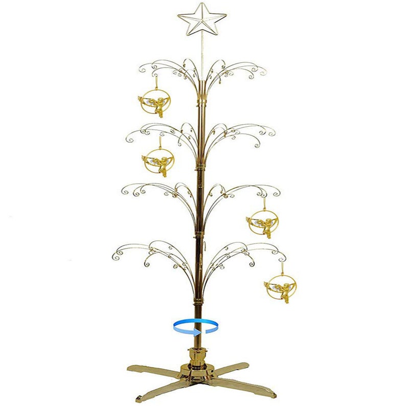 Metal Christmas Tree Ornament Display Stand Rotating 74inch Etsy