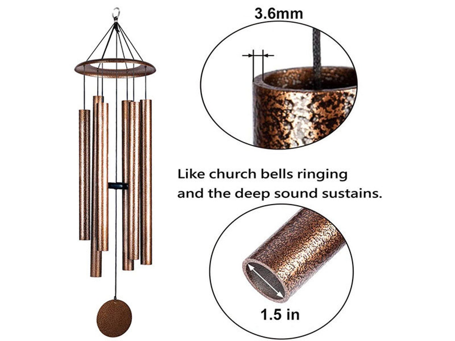 Large Wind Chimes Deep Tone Outdoor Outside Metal Windchimes Etsy
