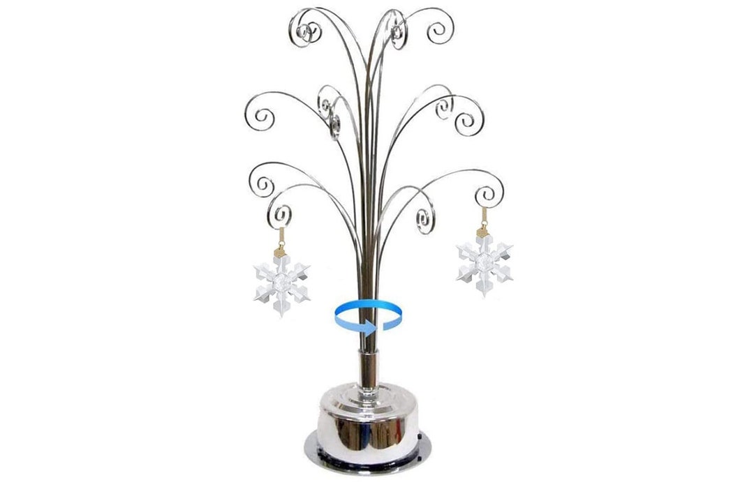 HOHIYA Ornament Display Stand Tree Metal Christmas Rotating 16.75inch Silver Etsy