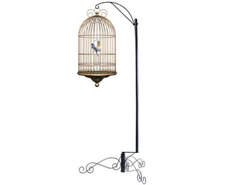 HOHIYA 61 Inch Bird Cage Stand Shepherd Hook Hanging for Pet Hummingbird Feeder Lantern Hanging Plant Flower Basket Max Loading 14 lbs Black