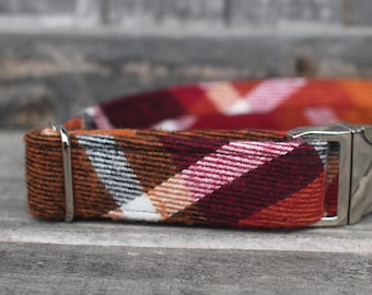 Autumn Plaid Dog Collar, Flannel Dog Collar, Fall Plaid Dog Collar, Male Dog Collar, Female Dog Collar, Large Dog Collar, Small Dog Collar