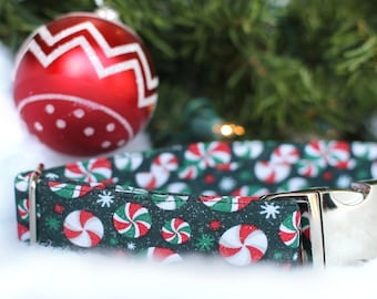 Peppermint Hundehalsband, Weihnachten Hundehalsband, Urlaub Haustierhalsband, Große Hundehalsband, Rüden Halsband, Mädchen Hundehalsband, Peppermint