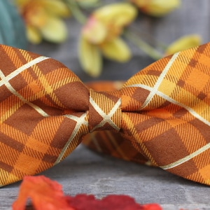 Pajarita a cuadros de otoño / Pajarita de otoño / Pajarita para niños / Pajarita para niños pequeños / Pajarita para perros / Pajarita para hombres / Pajarita para bodas