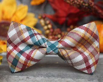Autumn Plaid Bow Tie, Fall,  Bow Tie for Men, For Him, Bowtie, Toddler Bow Tie, Dog Bow Tie, Mens Bow Tie, Boys Bow Tie, Wedding Bow Men