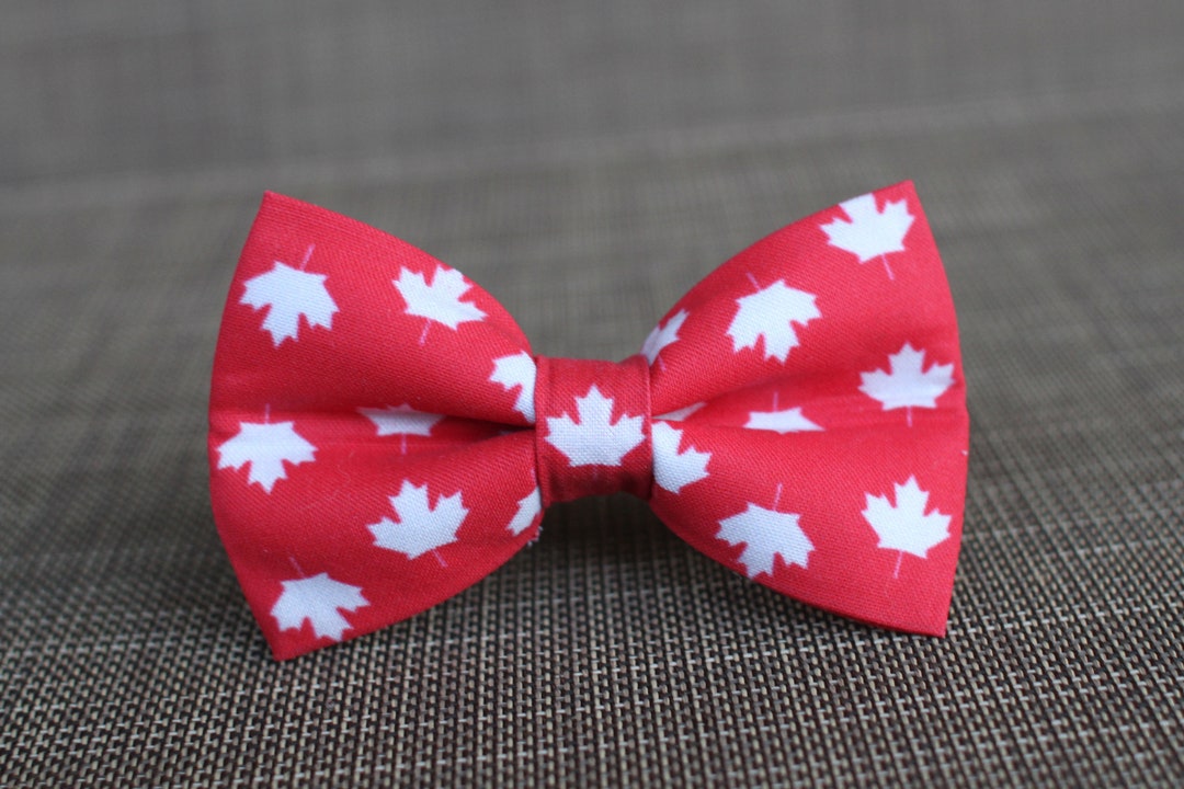 Oh Canada Bow Tie / Maple Leaf Bow Tie / Bowtie / Dog Bow Tie Etsy España
