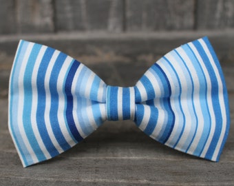 Blue Stripes Bow Tie | Boys Bow Tie | Bow Tie for Kid | Bow Tie for Dog | Toddler Bow Tie | Groomsmen Bow Tie |  Bow Tie for Men