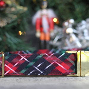 Christmas Plaid Dog Collar, Holiday Dog Collar, Christmas Dog Collar, Male Dog Collar, Dog Collar, Girl Dog Collar, Stocking Stuffer image 1