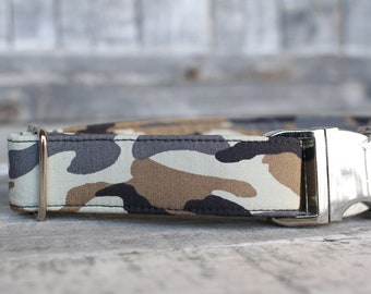 Camo Dog Collar, Military Dog Collar, Male Dog Collar, Outdoor Dog Collar, Pet Collar, Large Dog Collar, Small Dog Collar, Fabric Dog Collar