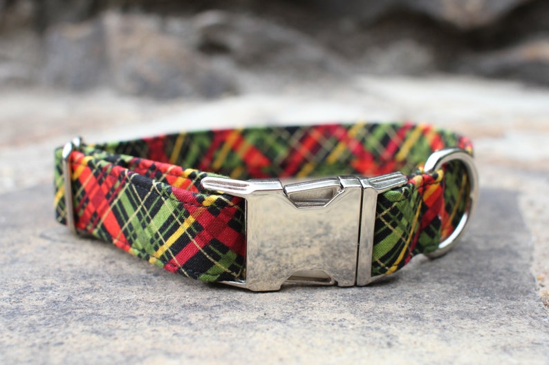 Tartan Christmas Collar Pet Collar Male Dog Collar Large Etsy